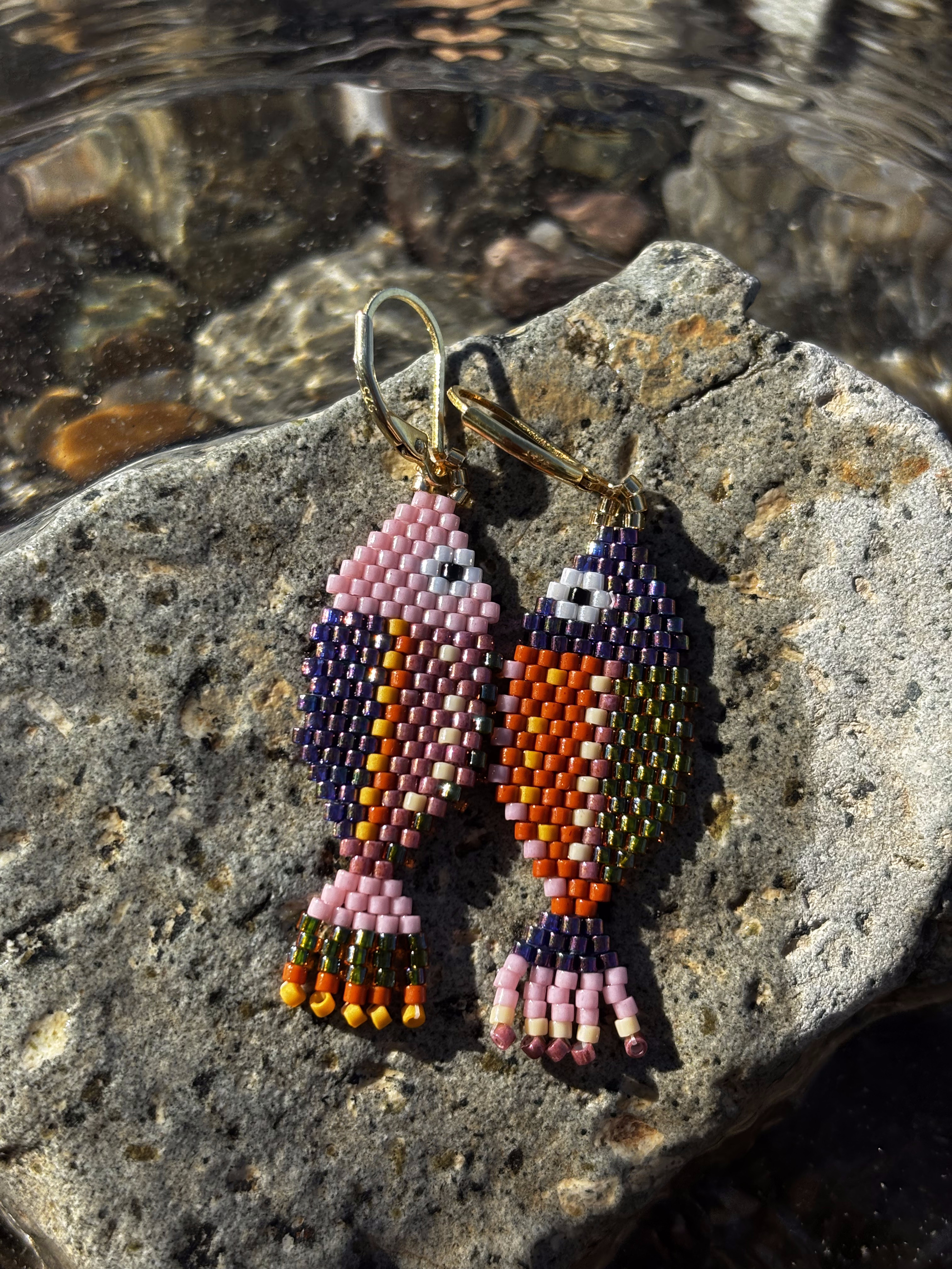 Pink and Purple Reef Fish Earrings